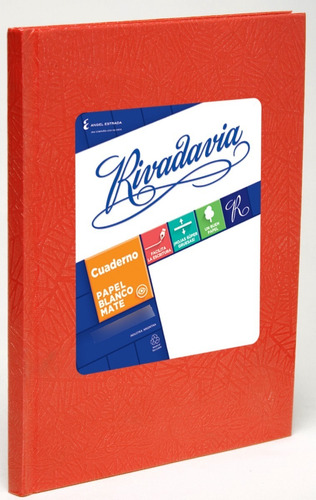 Cuaderno Rivadavia Tapa Dura X100 Hojas Cuadriculado Rojo