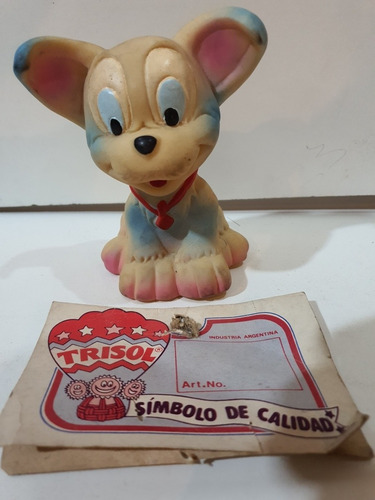 Antiguo Juguete Perrito De Goma Trisol De 1980