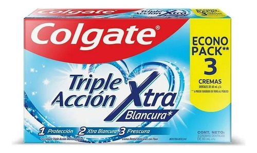 2 Pza Pasta Dental Colgate Triple Acción Extra Blancura Micr