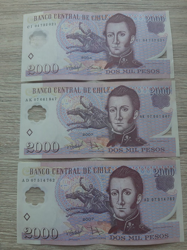 Billete De 2.000 Pesos Antiguos De Chile