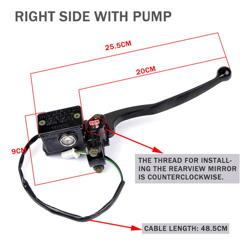 Manija Derecha Con Base Y Bomba De Freno Ybr 125 Para Yamaha