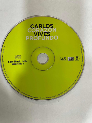 Cd Carlos Vives Corazón Profundo. Sin Caja