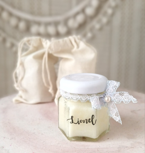 Vela En Frasquito De Vidrio Souvenir - Cabeza De Novia -