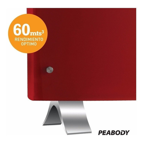 Imagen 2 de 3 de Panel calefactor eléctrico Peabody PE-VQM20 rojo 220V