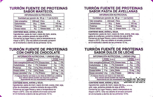 Turrón Proteico Musclepro Natural Sin Conservantes Caja X 12
