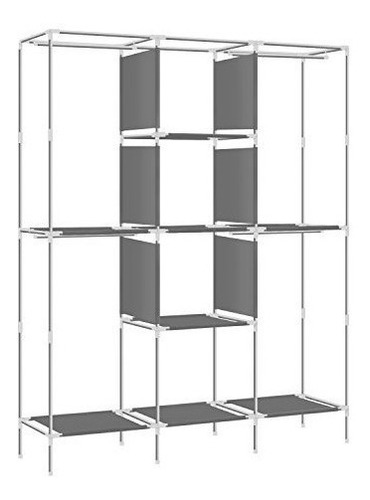 Closet Guardarropa Armario De Ropa Portatil Organizador Gris Color Grey