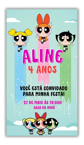 Convite Digital Meninas Super Poderosas Variação 3