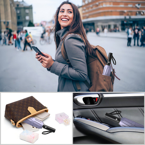 Novangua Paraguas Plegable De Automático,paraguas De Viaje