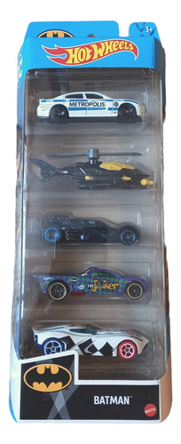 Pack Set 5 Hot Wheels Batman Helicoptero Dc Coleccion