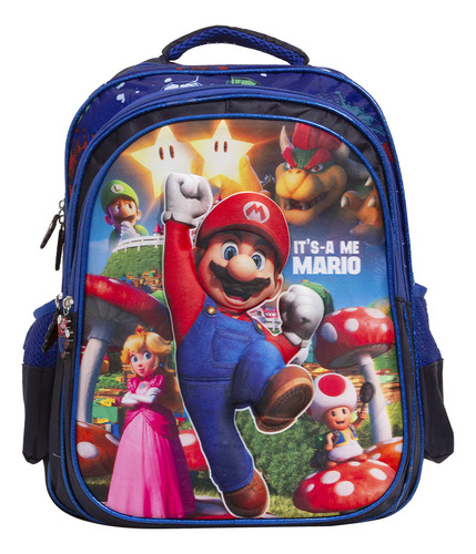 Mochila Infantil Costas Super Mario Grande Volta As Aulas