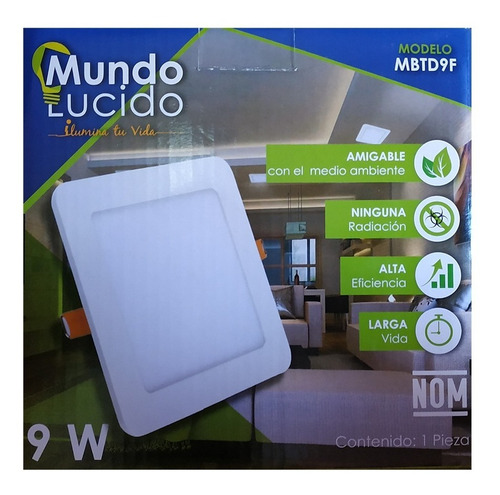 Plafon Led Cuadrado 9w Empotrable En Plafon O Bote 12cm