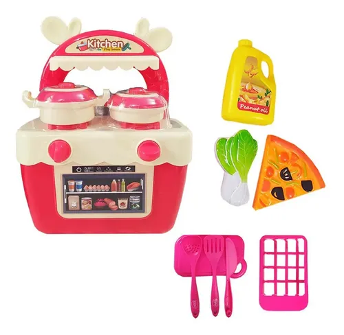 Carrito De Limpieza De Juguete Tachan – Set Con Escoba, Recogedor, Cubo Y Fregona, Color Rojo, Sin Montaje, Para Niños Y Niñas Desde 3 Años (56x30x19 Cm)
