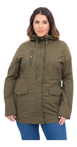Piloto Rompeviento Impermeable Mujer Liviano Capucha 