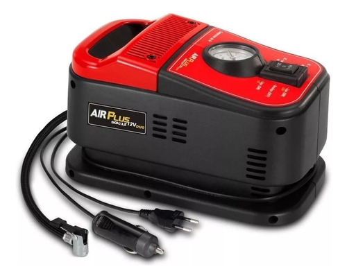 Compressor de ar mini elétrico portátil Schulz 12V Automotriz Air Plus 12V Duo 12W 12V/127V preto/vermelho