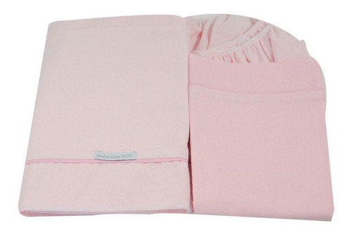 Jogo De Lençol De Mini Cama 160 Fios Rosa