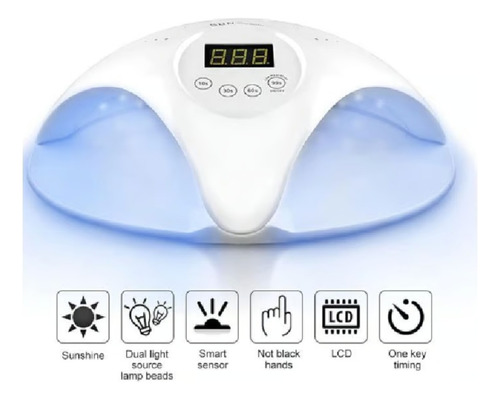 Lampara De Uñas Led Uv 72w Doble Manos Secado Rapido