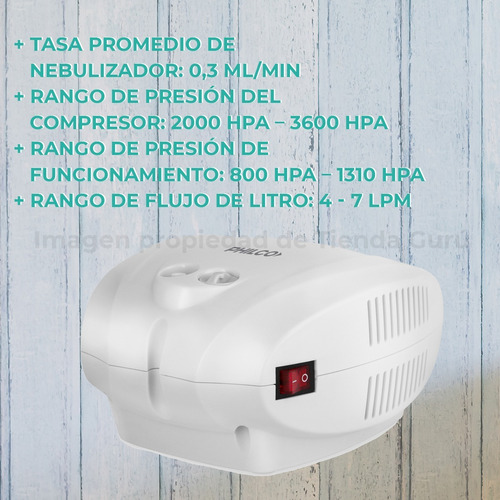 Imagen 5 de 6 de Nebulizador Philco Compacto Silencioso Adul/pediat A500lw00