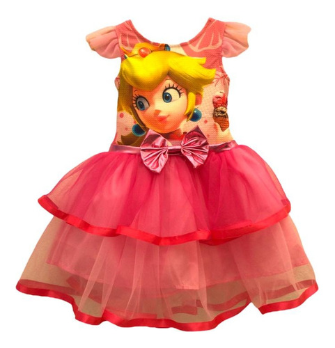 Vestido De Princesa Peach Con Diadema