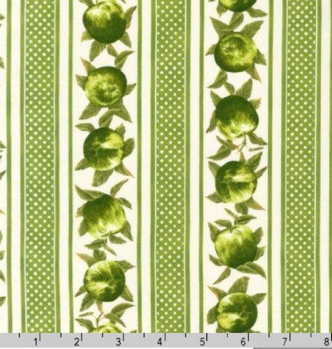 Robert Kaufman ' Manzana Fresco Repeating Raya Verde Tela