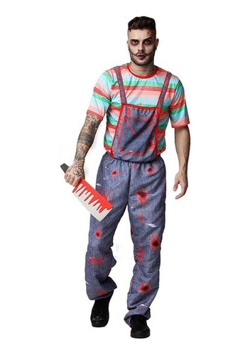 Fantasia Chucky Cosplay Adulto Boneco Assassino De Halloween