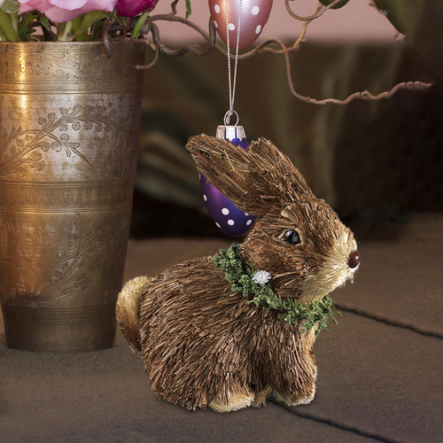Estatua De Conejo De Paja, Figura Creativa De De Pascua Para