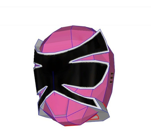 Planos Casco Power Ranger Pink Samurai + Espada * Rosa 