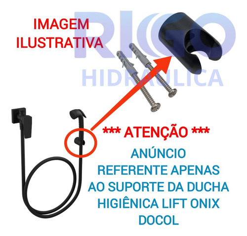 Suporte P/ Ducha Manual Luxo Lift Onix Preto Docol Original