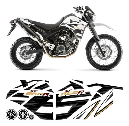 Kit Adesivo Yamaha Xt660r 2015 A 2018 Branca Faixa Emblema