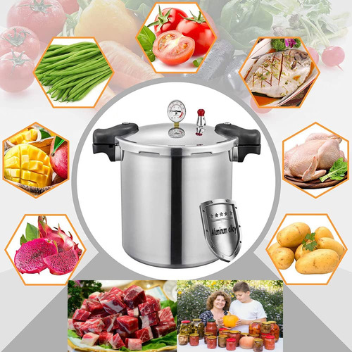 Olla A Presión 25 Qt Con Estante De Cocción Extra Grande