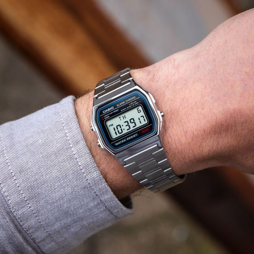 Reloj Casio A-158wa-1 Digital Acero Retro Original