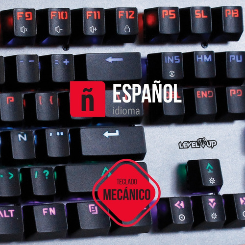 Imagen 3 de 5 de Combo Teclado Mecanico + Mouse Optico Gamer Level Up Rgb