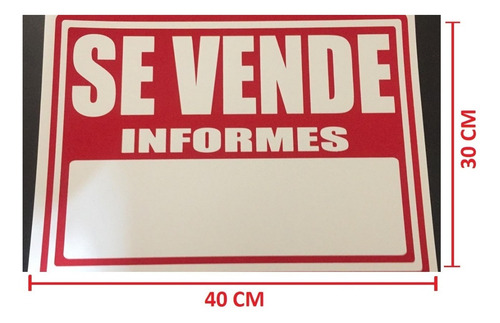 Letrero Señalamiento Se Vende 1 Pza Tamaño 30 X 40
