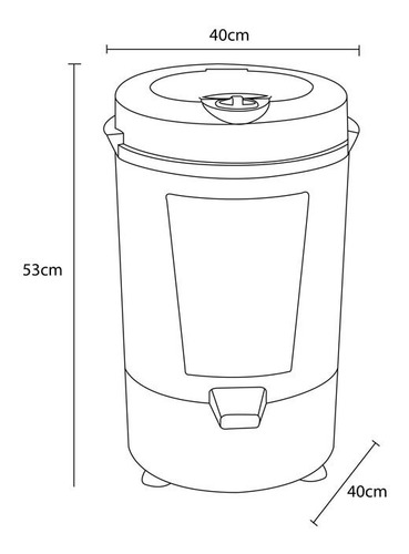 Imagen 3 de 4 de Centrifugadora De Ropa Dace 5 Kg Sd33ss 3200 Rpm Acero Inox