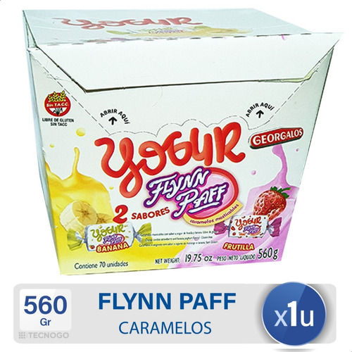 Caramelos Flynn Paff Yogur Banana Y Frutilla Sin Tacc X 70u