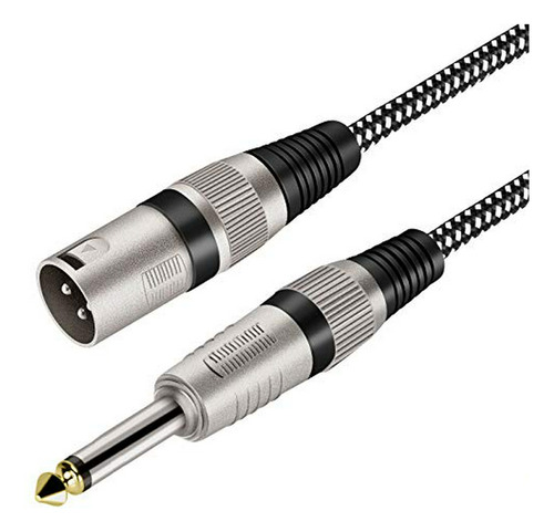 Cable Xlr Macho A Jack 6ft, Trenzado Nylon, 3 Pines Macho A