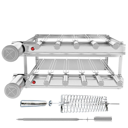 Churrasqueira Gira Grill Inox 11 Espetos + Grelha + Brinde