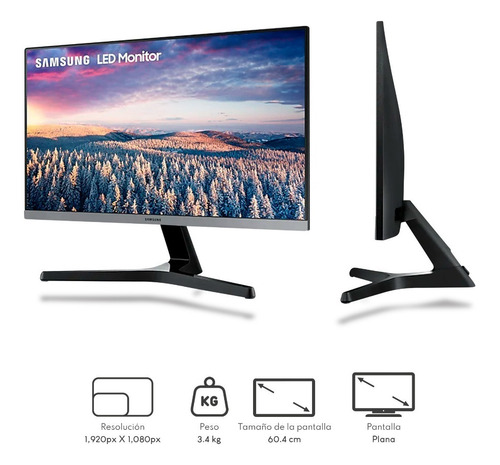 Monitor Gamer Samsung 24 Ls24r350fzlxzx 75hz + Audifonos