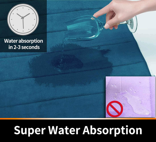 Alfombra De Baño Yimobra Mm01i, Espuma Viscoelástica Azul Pa