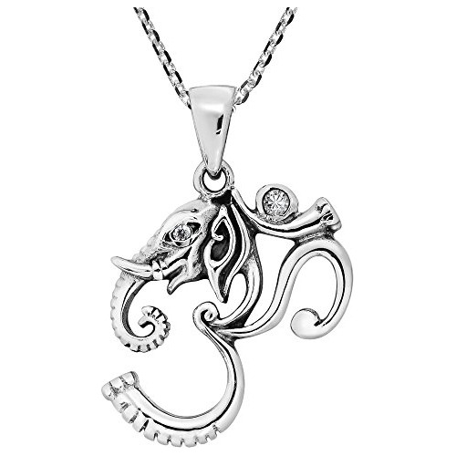 Ganesha Om O Aum Mantra Claro Zirconia 925 Colgante De ...