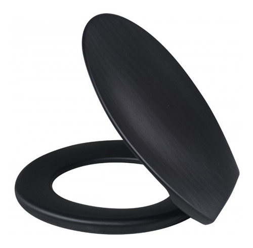 Asiento de inodoro ovalado universal Deca Icasa Logasa Celite, color negro