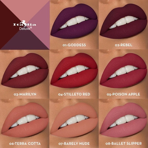 Labial Top Five Mousse Mate Italia Deluxe Color Sangria