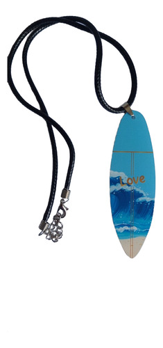Collar Tabla Surf Makaja 1 , Acrilico 9 X 2,8 Cm Collar 5 Mm