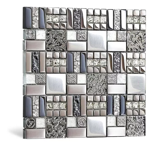 Mosaico Cristal Gris Plateado Textura Ondulada Codelp02 - Temu