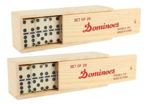 Domino De Madera 28 Piezas - Juego Tradicional De Domino