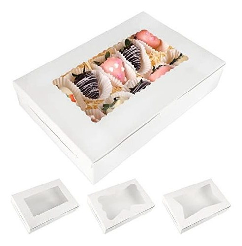 Cajas De Carton Color Blanco Para Pan 48 Piezas Con Ventana