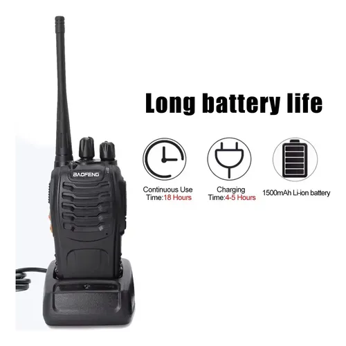 Handy Walkie Talkie X2 Calidad Largo Alcance 400-470mhz Negro 400-470mhz