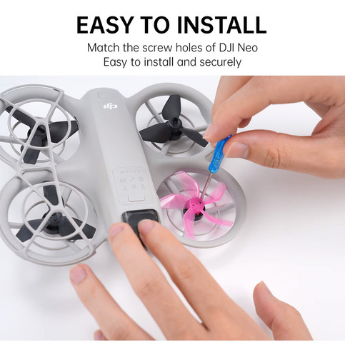 Kit 04 Helice 5 Pas Silenciosa Drone Dji - Neo Cor Laranja
