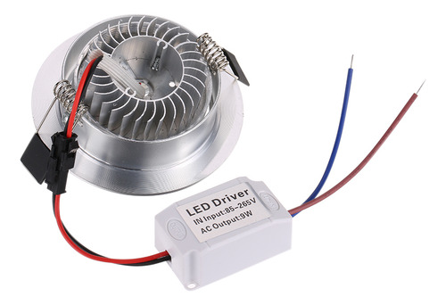 Lámpara Led Empotrable De Techo Plateada, Blanca Cálida, Est