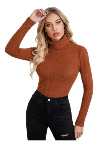 Blusa Cuello Alto Manga Larga Otoño Invierno