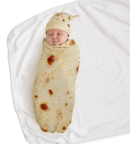 Manta De Tortilla Cobijas De Burrito Cobertor Para Bebe Color Amarillo Cálido